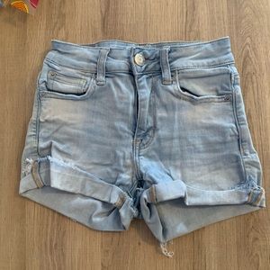 American Eagle high waisted light denim shorts - 0